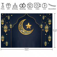 1 件裝飾派對用品 82.7*59.1/59.1*39.4/39.4*29.5 英寸穆金月亮橫幅適合慶祝、團體活動、室內/室外派對背景裝飾道具 - 彩色 - 查看 3