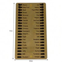 Tablero De Notas De Compras Duradero Reutilizable Con Lista De Comestibles De Metal - Modelo básico dorado - Ver 2