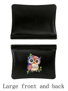 全新pu彈性收納袋,具有高彈性自封口,防水鎖匙化妝包,適用於口紅、衛生巾、耳機、等,多功能攜帶式化妝袋pu皮革 - 黑色 - 查看 6