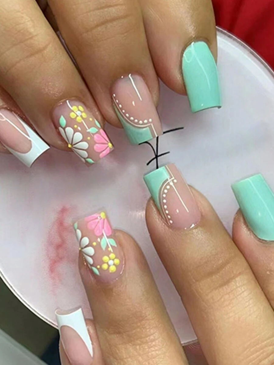 Nâng tầm phong cách của bạn ngay lập tức với 24 móng tay giả hình quan tài ngắn, đính ngọc trai hồng lấp lánh theo phong cách Châu Âu, bộ hoàn chỉnh gồm 1 gel thạch và 1 dũa móng, hoàn hảo cho các bữa tiệc, khiêu vũ và sử dụng hàng ngày. - Nhiều màu - Xem 1