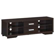 Modern TV Stand Entertainment Center With 2 Drawers And 4 Open Shelves - màu nâu - Xem 1