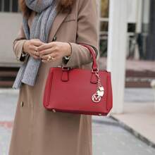 MKF Collection Ruth 2Pcs Set Vegan Leather Women's Satchel Bag With Wallet, Ladies Square Bag Perfect For Work By Mia K - Light Grey - View 3