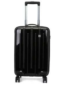 SUISSEWIN Classic Simple Fashion Trolley Case 20 Inch Boarding Case, Mute Universal Wheel Suitcase, Black Luggage Portable Carry-On Luggage For Travel Holiday Vacation Honeymoon Cruise Back To School For Men And Women Students - Black - View 2