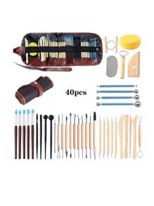 40 Pcs Ceramic Tool Kit Mold Clay Decorate Modeling Vmingo - Multicolor - View 2