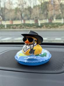 1只可愛的鴨子汽車裝飾擺設