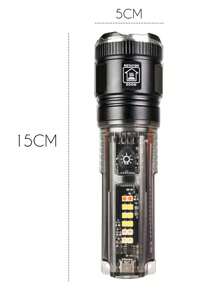 Lanterna LED Ultra Brilhante Multifuncional Zoom de Longo Alcance - A362 - Preto - Visão 2