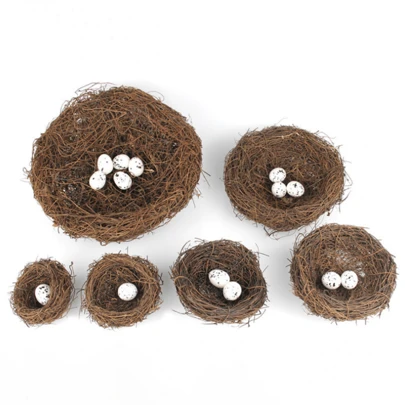 1pc Hand-Woven Brown Cane Toad Wreath Bird House With Pearl Parrot Nest For Breeding & Decoration, Outdoor Balcony Sparrow Nest, Bird Cage Available In Different Sizes