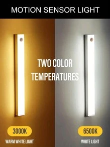 LED Night Light With Motion Sensor, Magnetic Wireless Lighting, Suitable For Home Room Decoration, Can Be Used In Kitchen, Stairs, Cabinets, Hallway And Wardrobe, Cabinet Light Strip With Warm White Light, Light Bar - White - View 12