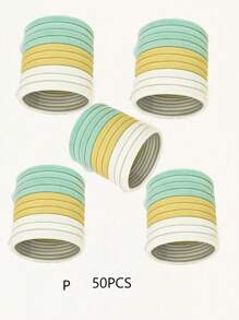 10 piezas Goma de pelo unicolor - Multicolor - Ver 8