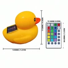 UXSIO Duck Floating Pool Lights With Solar , RGB Dimmable Solar Duck Pool Lights That Float,IP68 Waterproof Glow Solar Pool Lights That Float, Light Up LED Pool For Pool, Pond, Spa, Hot Tub Duck Lights Glow In The Dark For Pool Yard Wedding Party Decor, Outdoor Garden Lighting For Pathway, Yard, Patio - RGB - View 3