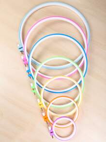 1 Miếng Nhựa nhiều màu Vòng thêu ( Tự chọn ) / 1 Miếng Đầy màu sắc Trang trí Nhẫn - Nhiều màu - Xem 1