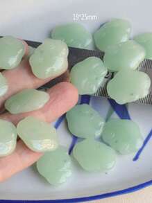 20入組/袋13*19mm深綠色玉石吊墜項鍊,耳環diy珠寶製作配件 - 13*19mm深玉色長方 - 查看 18