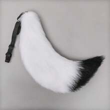 Cola Grande De Zorro Peluda De 9cm Hecha A Mano / Cola De Lobo Utilizada Como Accesorio / Utilería De Cosplay - Negro - Ver 5