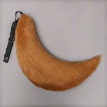 Cola Grande De Zorro Peluda De 9cm Hecha A Mano / Cola De Lobo Utilizada Como Accesorio / Utilería De Cosplay - Negro - Ver 8