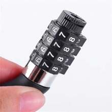 1入組自行車鎖,鋼絲鏈鎖,山地自行車機車防盜代碼鋼絲繩鎖,行李箱鎖,頭盔鎖 - 黑色 - 查看 6