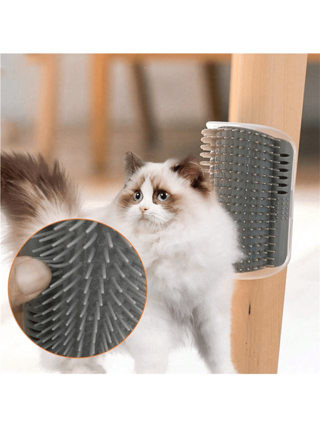 1pc Cat Self Groomer, Groomer Brush, Cat Wall Scratcher For Indoor Cats