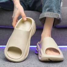 Summer New Style Couples Platform Slippers To Increase Height, Casual, Wear-Resistant, Beach Sandals - Khaki - View 4