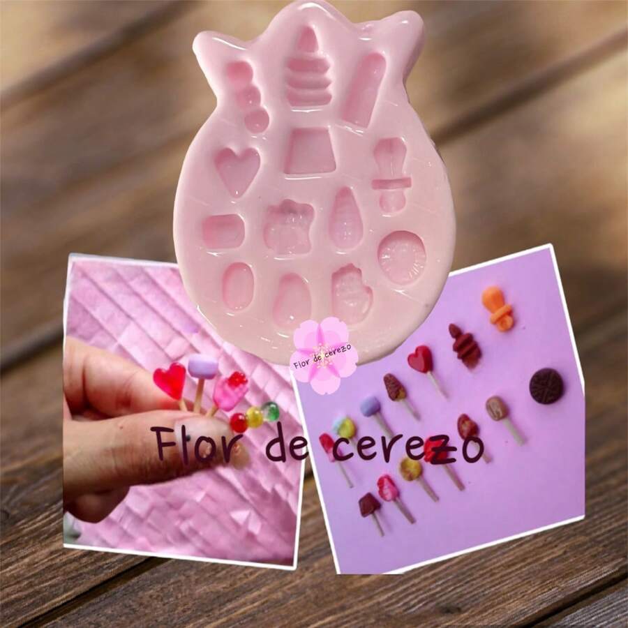 Molde de silicona para mini caramelos - Rosa - Ver 1