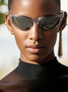 Gafas de moda de estilo deportivo Y2K con marco de PC envuelto en múltiples colores, adecuadas para actividades al aire libre, fiestas, conducir, festivales de música, accesorios para sombra de la calle, accesorios de playa para mujeres, para verano, vacaciones en la playa, exterior, viajes - Multicolor - Ver 3