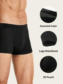 7 chiếc/gói quần boxer nam siêu mềm làm từ sợi microfiber, màu trơn, vừa vặn thoải mái. - Nhiều màu - Xem 4
