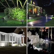 2PCS 48LED Solar Landscape Spotlights Outdoor 2-In-1 Solar Spot Lights Outdoor IP65 Waterproof Solar Powered Wall Lights Front Door Backyard Garage Deck - Black - View 7