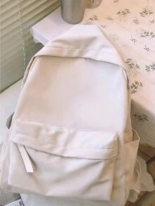 Ba lô Của phụ nữ Mới Hàn Quốc Phiên bản Của Tất cả Đúng mốt Vải Oxford Ba lô Thời trang Giải trí Dung lượng lớn Du lịch Balo - trắng - Xem 1