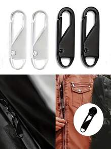 5入組卸下式拉鍊滑塊,通用拉鍊滑塊,即時拉鍊修復套件,可更換拉鍊滑塊,適用於行李、服裝、外套、背包、靴子、手提包、大衣等的卸下式拉鍊滑塊,拉鍊斷鉤旅行包diy縫製工藝 - 彩色 - 查看 5