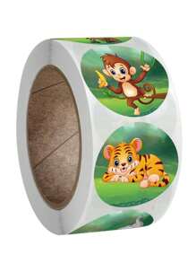 1roll 500pcs Animal Themed Washi Tape Stickers - Multicolor - View 3