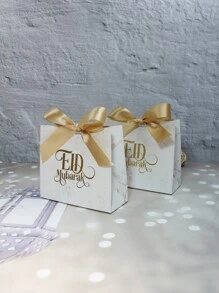 Eid Al-Adha Mubarak Elevate Your Festivities With 5PCS Eid Al Adha Eid Mubarak Candy Gift Boxes - Perfect For Celebrations, Ramadan Kareem, Eid Al-Fitr, Iftar, Suhoor, Table Decoration, And Heartfelt Welcome Presents - Light Grey - View 3