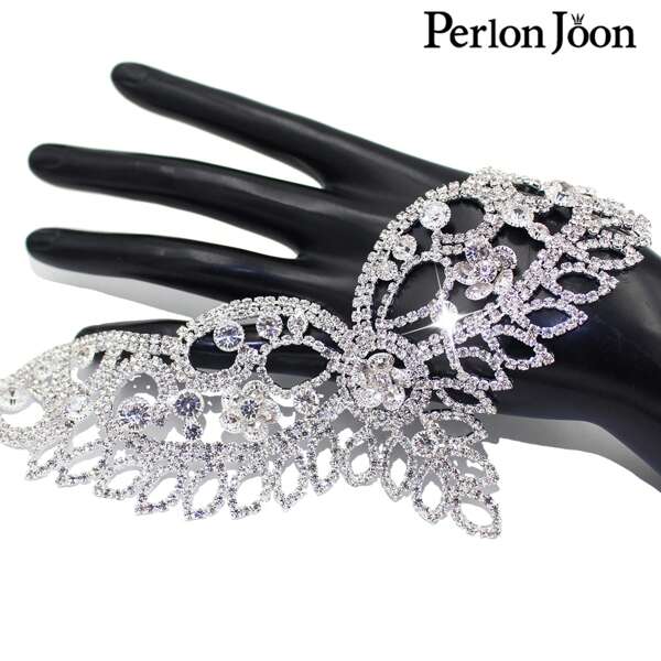 Perlon Joon 1PC DIY Welding Crystal Patch Rhinestone Applique Neckline For The Wedding Dress HandSewing Clothing Accessories YL006