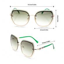 1 件女士原创时尚无框眼镜，非常适合海滩旅行、驾驶、聚会和时尚形象 - 杏色 - 查看 3