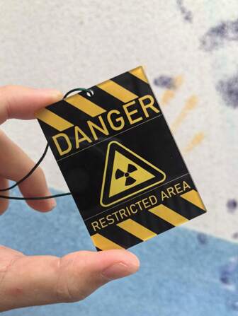 1pc Danger Zone Warning Sign Acrylic Hanging Decoration