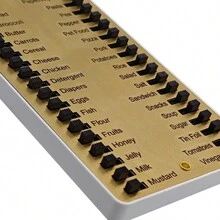 Tablero De Notas De Compras Duradero Reutilizable Con Lista De Comestibles De Metal - Modelo básico dorado - Ver 7