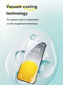 Baseus 1 件 0.3 毫米水晶高清/防偷窥钢化玻璃适用于 iPhone 15 14 13 12 Pro Max 屏幕保护膜带防尘清洁套装生日、家人、朋友礼物手机屏幕保护膜、手机配件 - 超清 - 查看 6