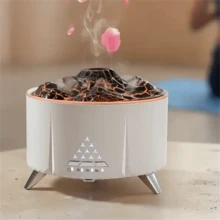 1 Pieza Humidificador Bestia, Difusor De Aroma De Llama Volcánica Para Hogar, Oficina Y Viajes - Veta de madera clara con bluetooth. - Ver 4