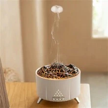 1 Pieza Humidificador Bestia, Difusor De Aroma De Llama Volcánica Para Hogar, Oficina Y Viajes - Veta de madera clara con bluetooth. - Ver 3
