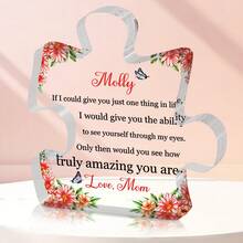 給媽媽的最佳禮物- 1 件透明塊拼圖亞克力牌- 母親節禮物- 感謝兒子送給母親的禮物- 最好的母親禮物- 亞克力牌刻勵志名言給無條件愛你的媽媽- 生日感謝日感恩節聖誕節快樂送給媽媽的新年禮物 - 創意家庭辦公室教室書桌藝術工藝裝飾品,最溫馨的禮物創意,有趣的設計派對禮物,喬遷禮物,式亞克力紀念品禮物,有趣的禮物 - 彩色 - 查看 1