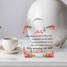 給媽媽的最佳禮物- 1 件透明塊拼圖亞克力牌- 母親節禮物- 感謝兒子送給母親的禮物- 最好的母親禮物- 亞克力牌刻勵志名言給無條件愛你的媽媽- 生日感謝日感恩節聖誕節快樂送給媽媽的新年禮物 - 創意家庭辦公室教室書桌藝術工藝裝飾品,最溫馨的禮物創意,有趣的設計派對禮物,喬遷禮物,式亞克力紀念品禮物,有趣的禮物 - 彩色 - 查看 5