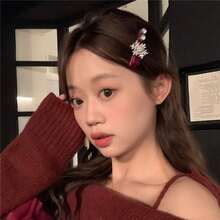 1 件裝雪花形狀髮夾,秋冬甜美髮飾,適合瀏海和側夾拍照道具 - 大號雪花1pc - 查看 7