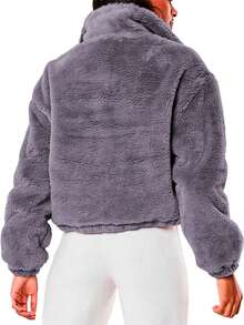 Shendy Vendy Women's Jacket Soft Plush Jacket Thermal Lining - Blue - View 4