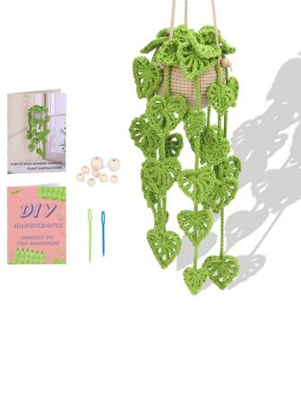 1 套龟叶篮钩针套件，手工制作毛线球 DIY 材料，适用于家居装饰