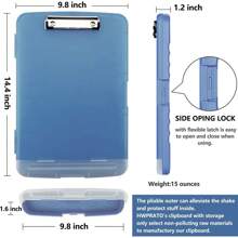 Caja de documentos impermeable A4 tablero de escritura con ranura de pluma caja de almacenamiento de papel multifuncional tablero de escritura de plástico clip de material de aprendizaje artefacto de almacenamiento - Rosa Roja - Ver 5