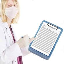 Caja de documentos impermeable A4 tablero de escritura con ranura de pluma caja de almacenamiento de papel multifuncional tablero de escritura de plástico clip de material de aprendizaje artefacto de almacenamiento - Rosa Roja - Ver 4