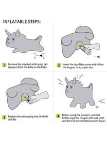 Montable Inflable Saltarin Brinca Botador Animal Salto para Niños - Verde - Ver 6