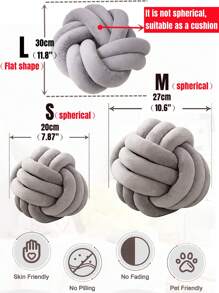 1只打結狀乳白色裝飾枕頭,適用於家居、臥室裝飾 - 米色 - 查看 2