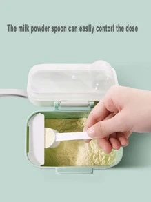 1pc Green Baby Portable Large Capacity Milk Powder Dispenser For Daily And Outdoor Use