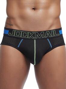 Jockmail五入組三角網格男士內褲,舒適透氣運動適合男士內衣 - 彩色 - 查看 5