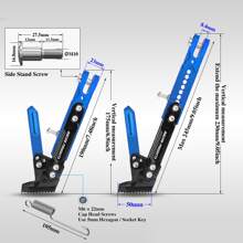 Reposapiés De Soporte Para Motocicleta Con Soporte Lateral De Aluminio Ajustable Cnc Soporte De Estacionamiento - Azul - Ver 2