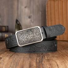 Gleebuy 1pc Fashionable Carved Pattern Belt For Men With Embossed Phoenix Tail Print And Large Buckle Boho Halloween Casual, Business, Boyfriend Husband Father Dad Men Gift, Daily Wear, Fashion, Teen, Outdoor, Vacation, Athletic, Travel, Street, Boho, Vintage Fall, Autumn, Halloween Autumn-Winter Accessories,Suitable For Teens, Youth,Men,Casual, Outdoor, Athletic, Vacation, Graduation Gifts, Birthday, Daily Wear - Multicolor - View 13