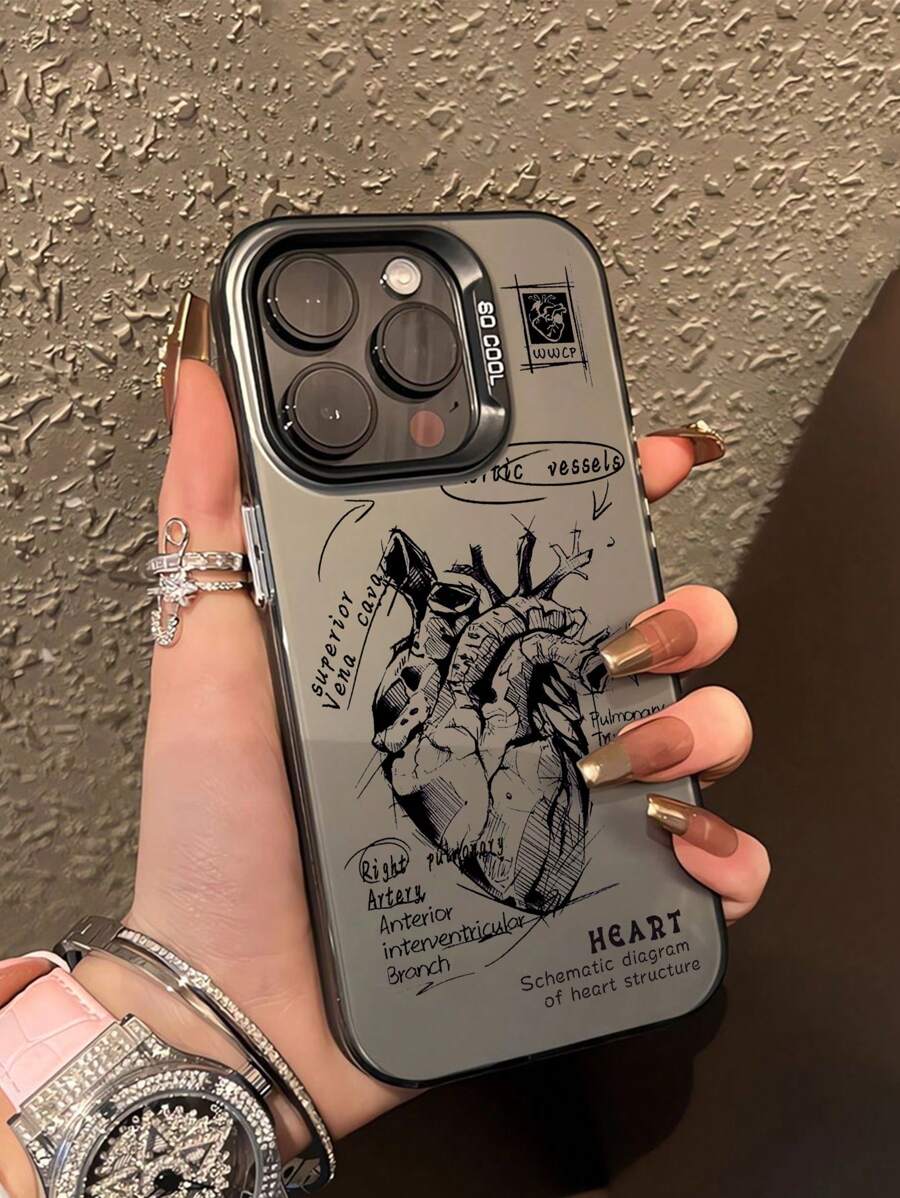 1 pieza Funda de teléfono antideslizante con diseño de corazón personalizado compatible con iPhone 11 12 13 14 11pro Max 12pro Max 13pro Max 14pro Max Xr 15 15 Pro 15 Pro Max y series Galaxy